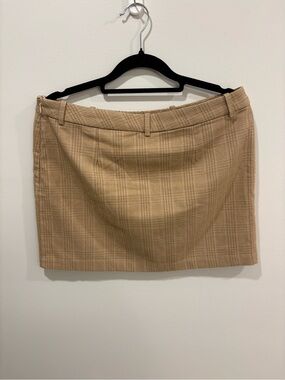 H&M Plaid Mini Skirt in Tan